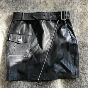 Faux leather skirt